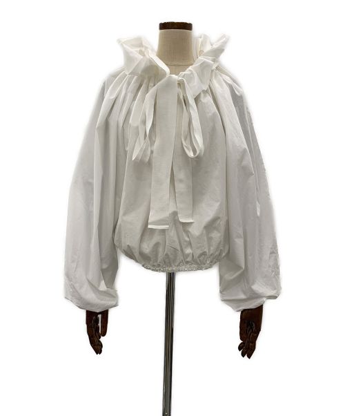 patou（パトゥ）PATOU (パトゥ) オーガニックポプリン パフスリーブトップ ホワイト サイズ:34の古着・服飾アイテム