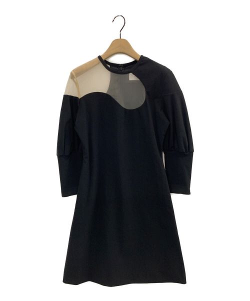 Ameri（アメリ）Ameri (アメリ) LAKE CURVE TRICOT RIB DRESS ブラック サイズ:Sの古着・服飾アイテム