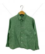 45Rフォーティーファイブアール）の古着「インドリネンの四角シャツ」｜グリーン