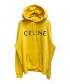 CELINEセリーヌ）の古着「Logo studded loose hoodie （ロゴスタッズルーズフーディー）」｜イエロー
