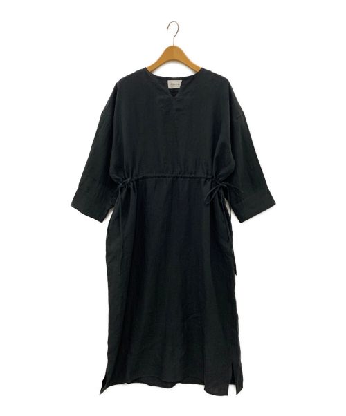 Cacco（カッコ）Cacco (カッコ) ブラックリネンドレス ブラック サイズ:Fの古着・服飾アイテム