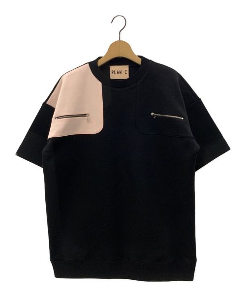 PLAN C（プランシー）PLAN C (プランシー) ZIPポケット S/S スウェットシャツ ブラック サイズ:Sの古着・服飾アイテム