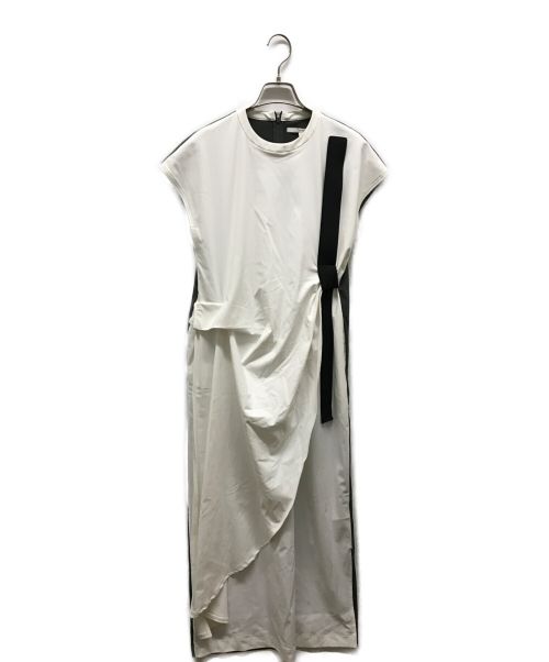 UN3D.（アンスリード）UN3D. (アンスリード) ショルダーテープドレープワンピース ホワイト サイズ:36の古着・服飾アイテム