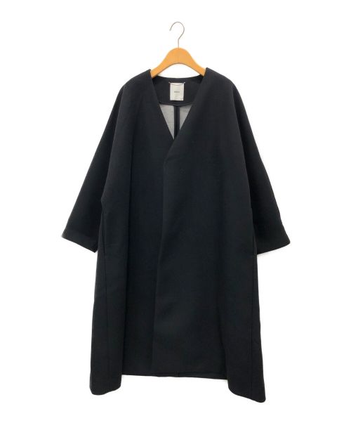 ebure（エブール）ebure (エブール) ノーカラーコート ブラック サイズ:38の古着・服飾アイテム