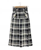 HER LIP TOハーリップトゥ）の古着「Pleated Checkered Twill Skirt」｜ブラック