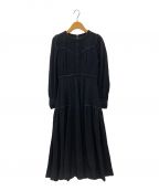 HER LIP TOハーリップトゥ）の古着「Modern Lace Trimmed Long Dress」｜ブラック