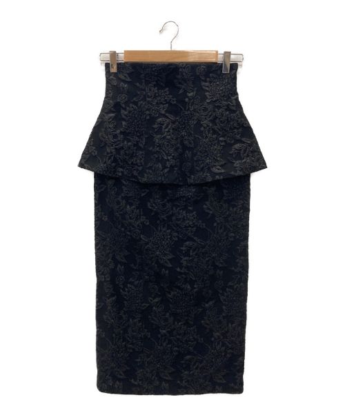 HER LIP TO（ハーリップトゥ）HER LIP TO (ハーリップトゥ) Floral Jacquard Peplum Skirt ブラック サイズ:Sの古着・服飾アイテム