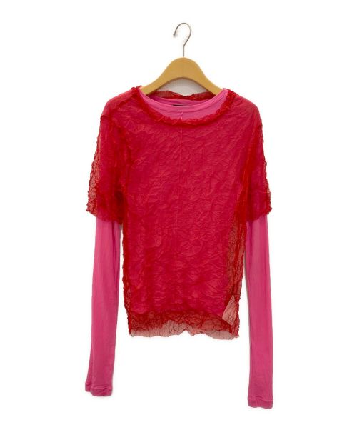 MAISON SPECIAL（メゾンスペシャル）MAISON SPECIAL (メゾンスペシャル) Washer Layered Tops ピンク サイズ:FREEの古着・服飾アイテム
