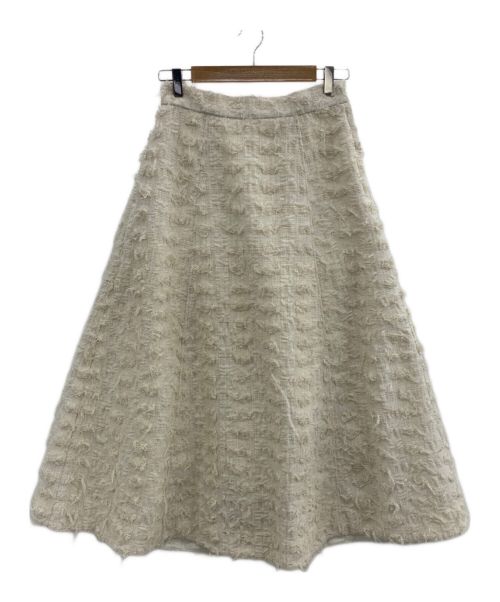 CADUNE（カデュネ）CADUNE (カデュネ) フラッグヤーンスカート アイボリー サイズ:38の古着・服飾アイテム