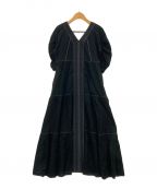 MURRALミューラル）の古着「Wave cotton tiered dress」｜ブラック