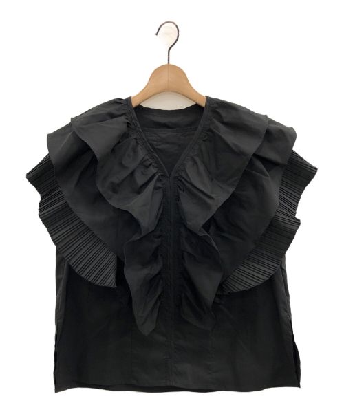 ELENDEEK（エレンディーク）ELENDEEK (エレンディーク) フリルフリルブラウス ブラック サイズ:Fの古着・服飾アイテム