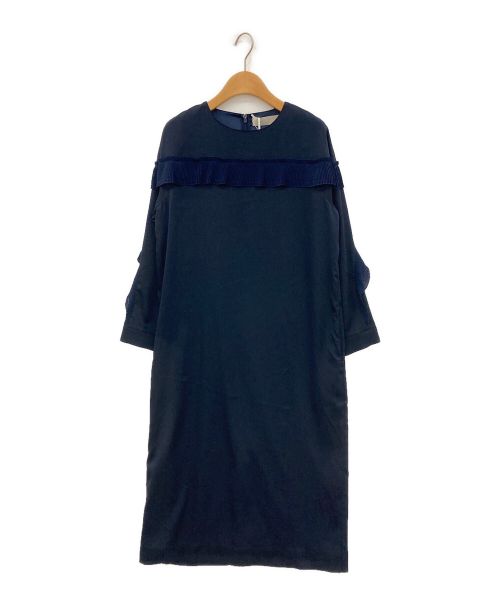 MARILYN MOON（マリリンムーン）MARILYN MOON (マリリンムーン) Pleats frill sack dress ネイビー サイズ:Fの古着・服飾アイテム
