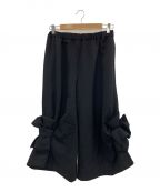 COMME des GARCONSコムデギャルソン）の古着「リボン装飾ワイドパンツ」｜ブラック