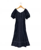 HER LIP TOハーリップトゥ）の古着「Imperia Volume Sleeve Dress」｜インディゴ