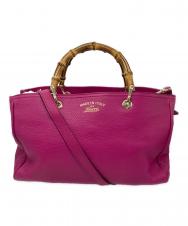 GUCCI (グッチ) バンブーショッパー2WAYバッグ ピンク