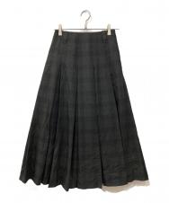 Mila Owen (ミラオーウェン) ベルトループデザインボックスプリーツスカート グレー