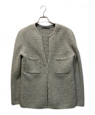 theory luxe (セオリーリュクス) ノーカラーツイードジャケット グレー サイズ:040