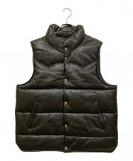LIUGOO TOKYO (リューグー トーキョー) ラムレザー中綿ベスト ブラック サイズ:SIZE 3L