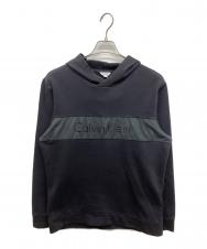Calvin Klein (カルバンクライン) プルオーバーロゴパーカー ブラック サイズ:M