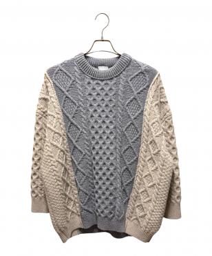 オーバーサイズケーブルニット