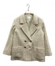 ANAYI (アナイ) ラメツイードテーラーダブルコート アイボリー サイズ:38