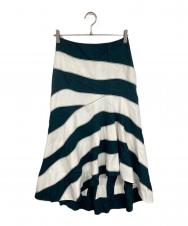 CEDRIC CHARLIER (セドリック シャルリエ) スカート グリーン×ホワイト サイズ:I 40