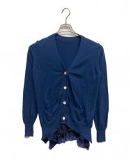 sacai (サカイ) バックフリルVネックカーディガン ネイビー サイズ:2