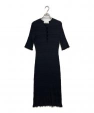 Mame Kurogouchi (マメクロゴウチ) Geometric Ribbed Knitted Dress ブラック サイズ:1