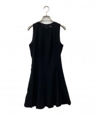 theory (セオリー) Satin Crepe Zigzag Stitch Dress ブラック 未使用品