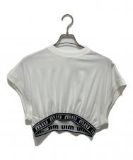 MIU MIU (ミュウミュウ) logo-underband top ホワイト サイズ:L