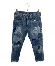 POLO RALPH LAUREN (ポロ・ラルフローレン) パッチワークデニムパンツ インディゴ サイズ:26