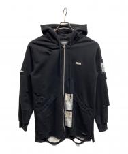 misbhv (ミスビヘイブ) ダメージ加工ロングパーカー ブラック サイズ:S