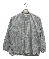 LEVI'S (リーバイス) バンドカラープルオーバーチェックシャツ ブルー サイズ:L