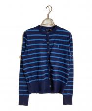 POLO RALPH LAUREN (ポロ・ラルフローレン) コットンボーダーカーディガン ネイビー サイズ:S 未使用品
