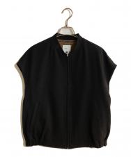 Sov. (ソブ) ニットジョーゼットブルゾンベスト ブラック サイズ:38