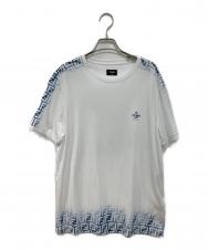FENDI (フェンディ) FFモノグラム グラデーションTシャツ ホワイト×ブルー サイズ:XL