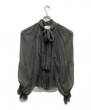 ATU BODY COUTURE (アウトボディクチュール) SILK CHIFFON BLOUSE グレー サイズ:xs 未使用品