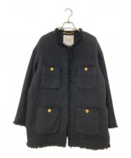 journal standard L'essage (ジャーナルスタンダード レサージュ) GIOLICA（ジオリカ）ツイード BIG（ビッグ）ジャケット ブラック サイズ:下記参照