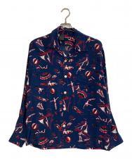 N.HOOLYWOOD (エヌ ハリウッド) OPEN COLLAR SHIRT ネイビー サイズ:36