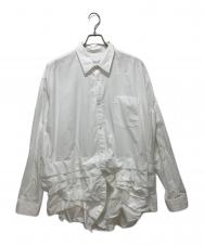 COMME des GARCONS COMME des GARCONS (コムデギャルソン コムデギャルソン) 裾変形 タックシャツ ホワイト サイズ:S