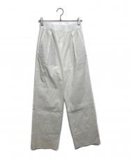 MUSE de Deuxieme Classe (ミューズ ドゥーズィエム クラス) stretch twill タックパンツ ホワイト サイズ:38