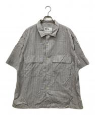 MHL (エムエイチエル) COTTON PLAID CHECK SHIRT SS グレー サイズ:L