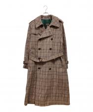 Paul Stuart (ポールスチュアート) SANYOCOAT (サンヨーコート) ブリティッシュツイード ダブルトレンチコート ブラウン×ブルー サイズ:Ｌ