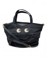 ANYA HINDMARCH (アニヤ・ハインドマーチ) Eyes ナイロン E/W トート ミニ/E/W TOTE MINI EYES ブラック