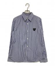 PLAY COMME des GARCONS (プレイコムデギャルソン) ストライプシャツ ブルー×ホワイト サイズ:L