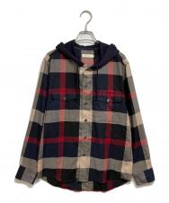 CB CRESTBRIDGE (シービークレストブリッジ) チェックフーディーシャツ ネイビー サイズ:1