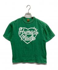HUMAN MADE (ヒューマンメイド) ハートロゴプリントTシャツ グリーン サイズ:L