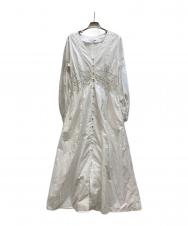 sara mallika (サラマリカ) Cotton Lace Tuck Flare Dress ホワイト サイズ:M