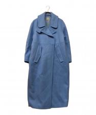 L'AUBE BLANC (ローブ ブラン) ウールベルテッドコート スカイブルー サイズ:FREE