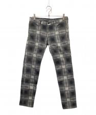 n(n) by NUMBER (N)INE (エヌエヌバイナンバーナイン) オンブレチェック スキニーパンツ ブラック サイズ:3